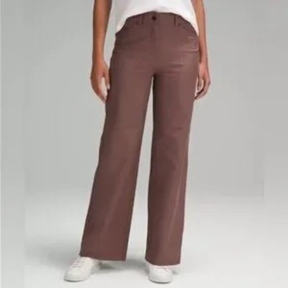 Lululemon City Sleek 5 Pocket Wide Leg High Rise Light Utilitech Pants Size 33 - Picture 1 of 13